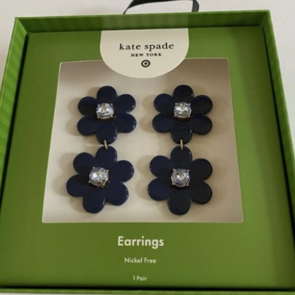 Kate Spade New York Target Collab. Blue Flower Earrings NWT NIB - Picture 1 of 9